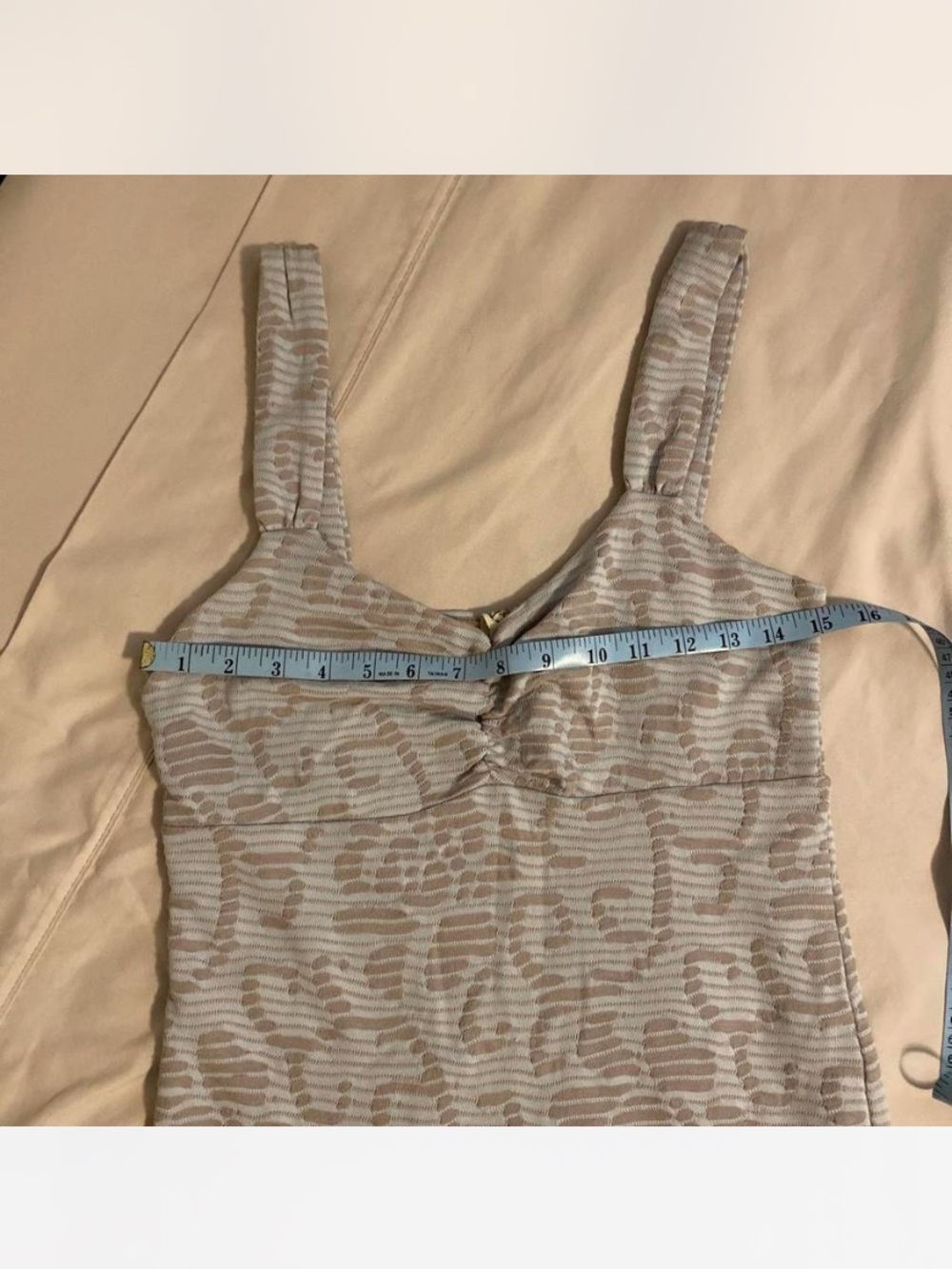 Free People Beige Patterned Mini Dress Sz M